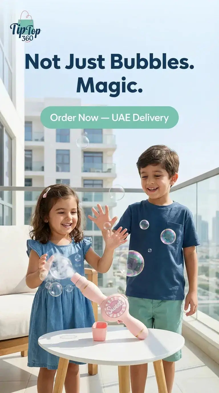 Smoke Bubble Machine for kids with water vapor bubbles, one-button control, and portable child-safe design