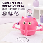 Pink Kids STEM Drawing Robot for screen-free creative play without apps, tablets or Wi-Fi