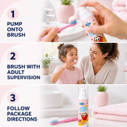 How to use kids strawberry foam toothpaste with adult supervision and package directions