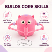 Pink Kids STEM Drawing Robot builds fine motor control, focus and hand-eye coordination