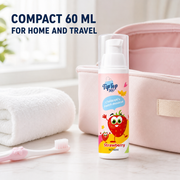 Compact 60 ml kids strawberry foam toothpaste for home and travel