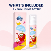One 60 ml kids strawberry foam toothpaste pump bottle included