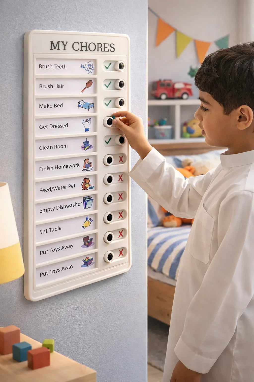 My Chores Kids Responsibility Chart – Sliding Task Checklist UAE | Ages 3-10 - TipTop360