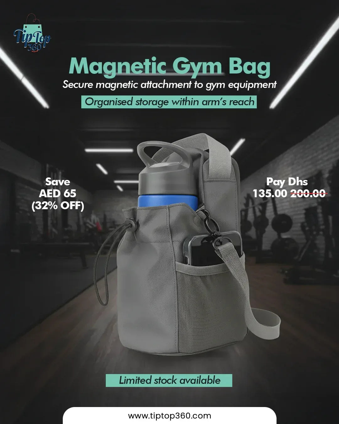 Durable magnetic workout bag indoor gym
