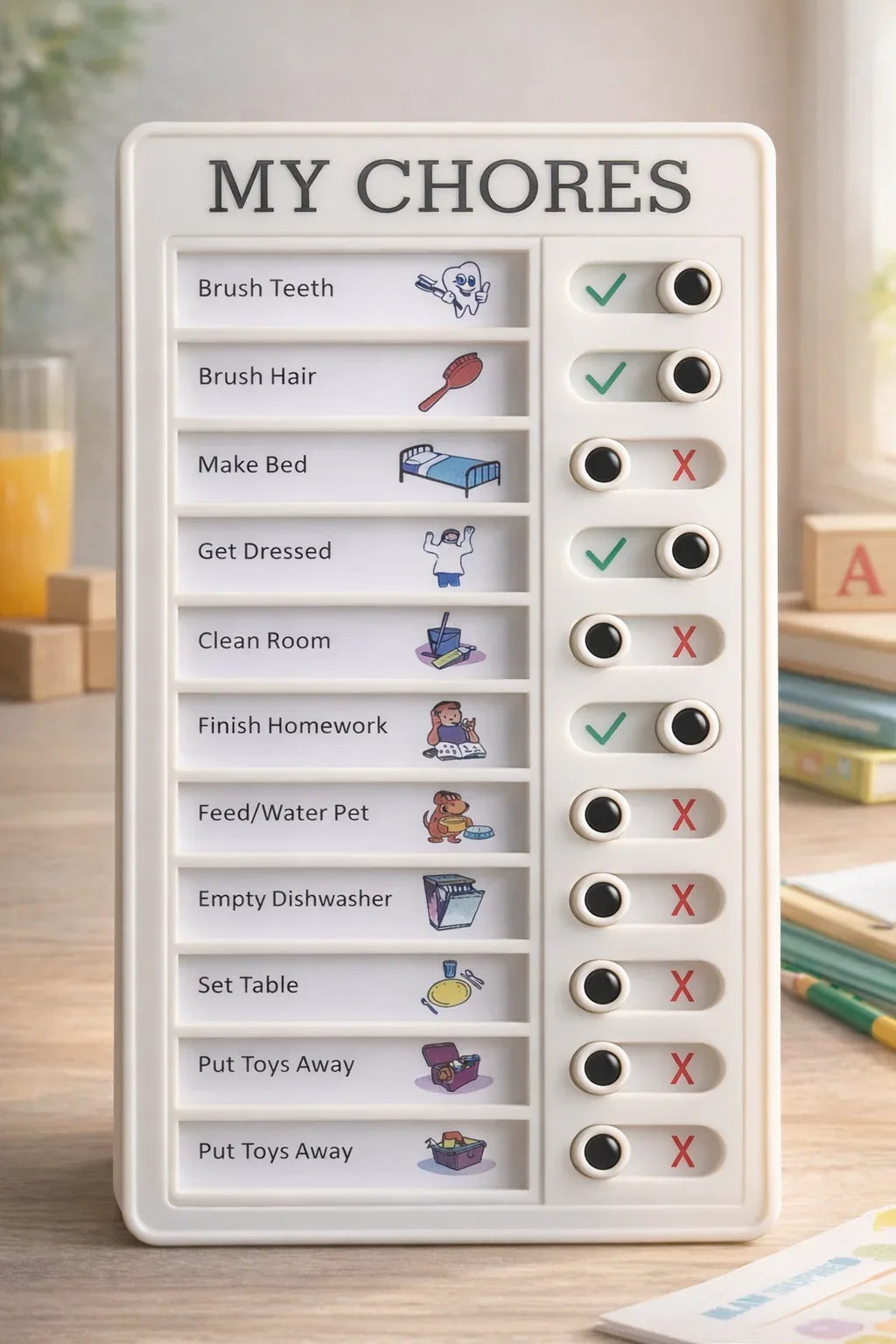 My Chores Kids Responsibility Chart – Sliding Task Checklist UAE | Ages 3-10 - TipTop360