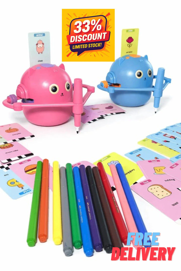 Kids drawing robot helping child draw easily