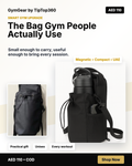 GymGear magnetic gym bag ad - smart gym upgrade