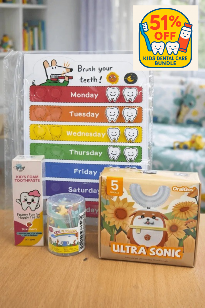 Kids Dental Care Bundle - U-Shaped Toothbrush + Calendar | Ages 2-12 TipTop360