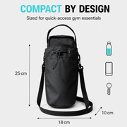 Black TipTop360 magnetic gym bag dimensions: approximately 25 x 18 x 10 cm