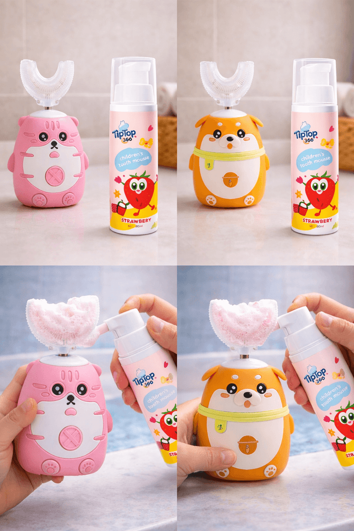 Kids Strawberry Foam Toothpaste - UAE Approved | Ages 3+ | 60ml TipTop360