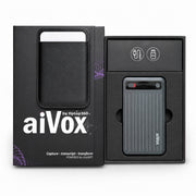 AIVox AI voice recorder and presentation box with protective magnetic case