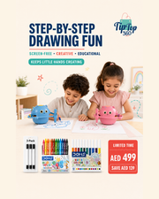 Step-by-step screen-free Drawing Robot bundle for two children – Blue and Pink art set AED 499